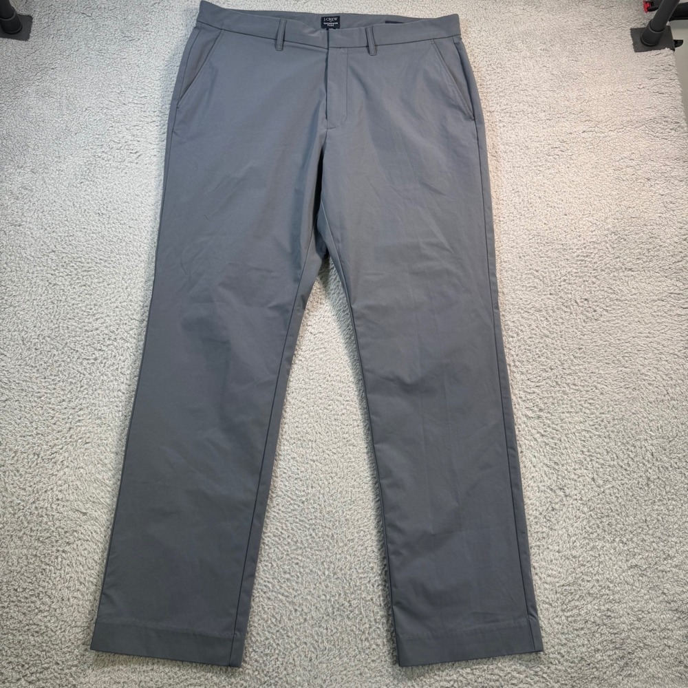 J.Crew Thompson Flex Tapered Tech Chino Pants Blue Mens 36x31 Polyester Stretch
